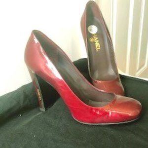 Chanel:  Vintage Red Patent Leather Closed  Toe